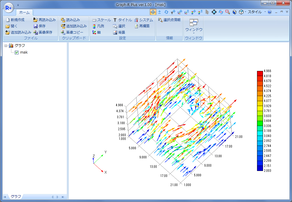 3次元グラフ作成ソフト Graph R Plus